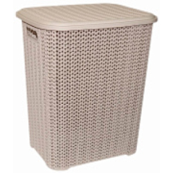 VIT. Корзина для белья "Вязь" 60л. с крышкой (латте)