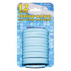 VIT. Набор пластиковых колец для штор в ванную 12шт. (голуб.)