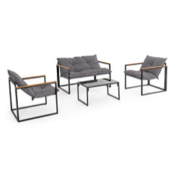 BZ. Комплект мебели ILDA SOFA SET4 W-CUSH (столик 1 шт., 2  кресла, 1 шт. скамейка)