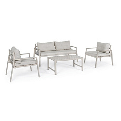 BZ. Комплект мебели LORILLARD NEW IVORY SOFA SET4 W-CUSH. (столик 1 шт., 2  кресла, 1 шт. скамейка)